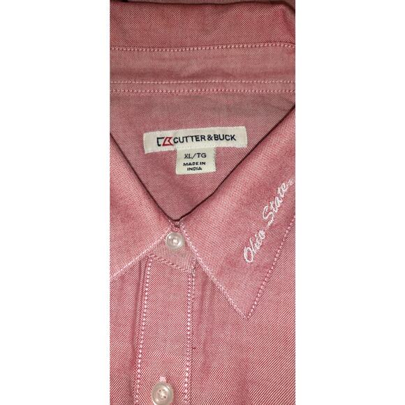 Ohio State Womens Oxford Shirt CUTTER & BUCK XL Button Up RED CHECKER Buckeyes - Picture 9 of 16